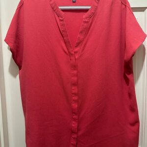Red Short Sleeve Blouse